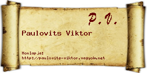 Paulovits Viktor névjegykártya