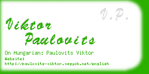 viktor paulovits business card